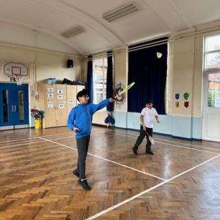Our lunchtime badminton club in full swing.