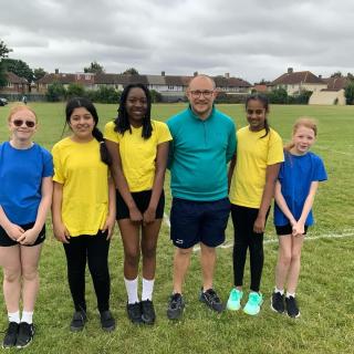 Year 6 are currently enjoying their sports day and Mr Bates looks more than ready for the teachers race!