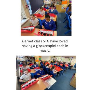 We have loved having more glockenspiels at Valence. Garnet class enjoying a music lesson.