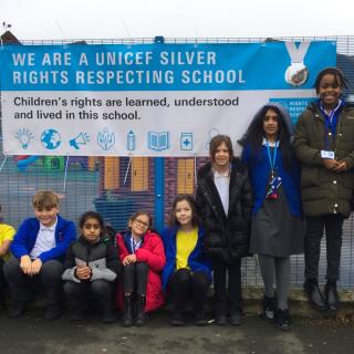 Our Rights Respecting Ambassadors are celebrating our Silver Award again with the installation of our celebratory banner. Well done Rights Respecting Ambassadors!